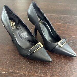 Vince Camuto Black Stiletto Heels with Gold Accent